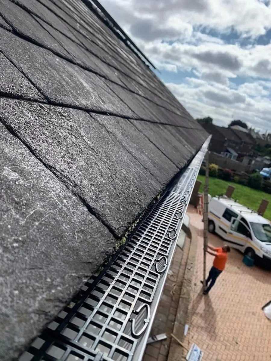 Gutter guard fitted on a slate roof in Charlestown